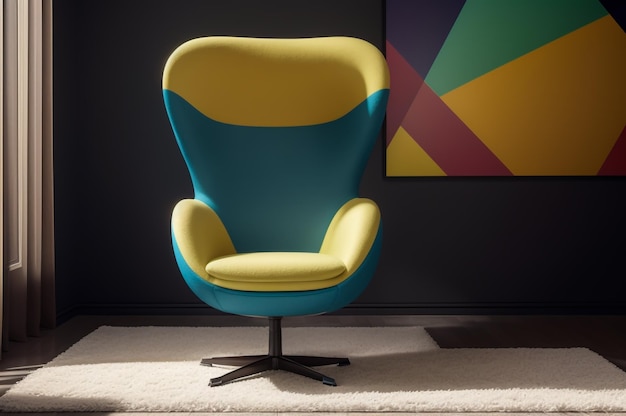 Фото Красочный яичный стул с квадратным рисунком