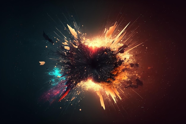Фото Красочный взрыв на черном фоне