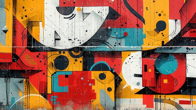 사진 그 위 에 'c'라는 글자 가 새겨진 다채로운 그라피티 벽