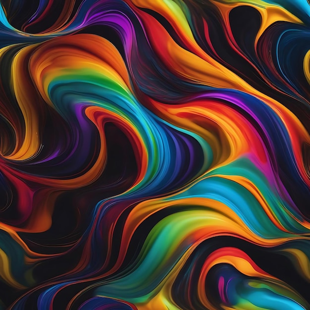 写真 虹色の波のカラフルな画像