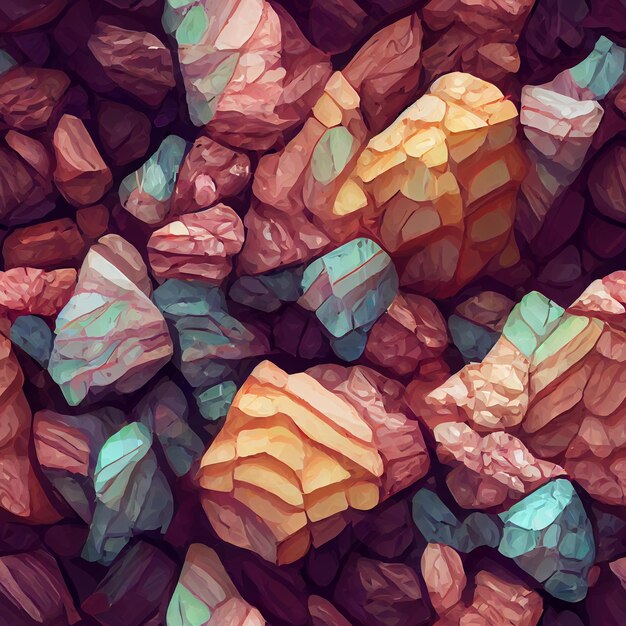 写真 「岩」という言葉が描かれた岩と岩のカラフルな絵