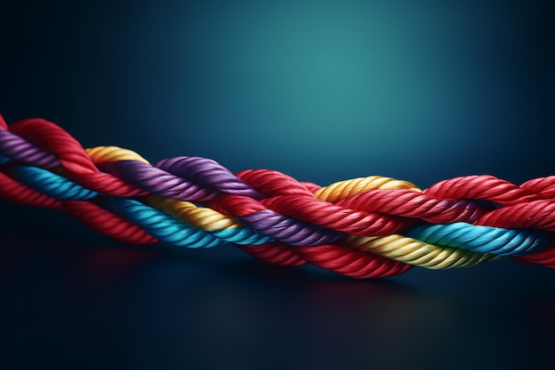 Фото Цветная веревка как символ разнообразия и единства