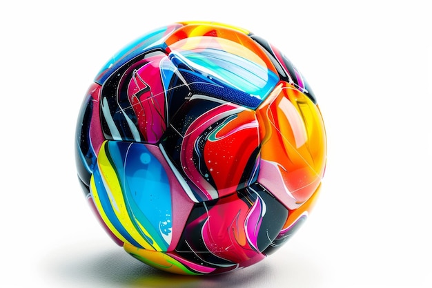 Фото a colorful soccer ball with unique designing on it