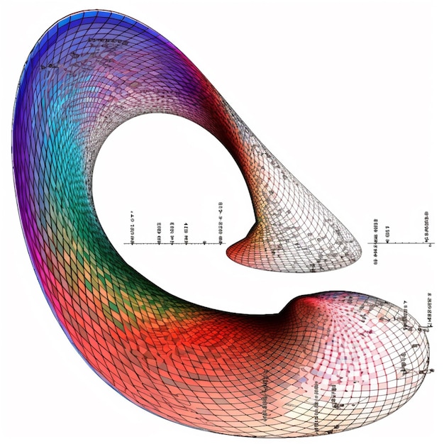 写真 数字の7が描かれたカラフルなスパイラル