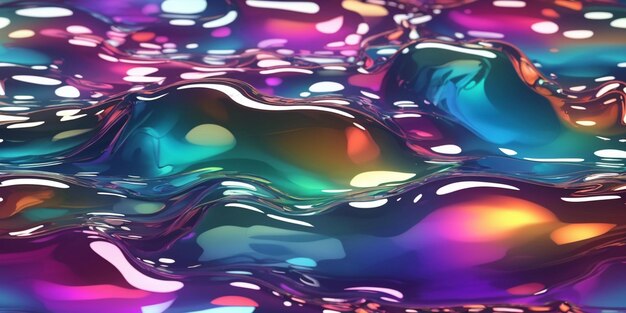 写真 いくつかの色の泡の写真には、カラフルな水滴が表示されています。