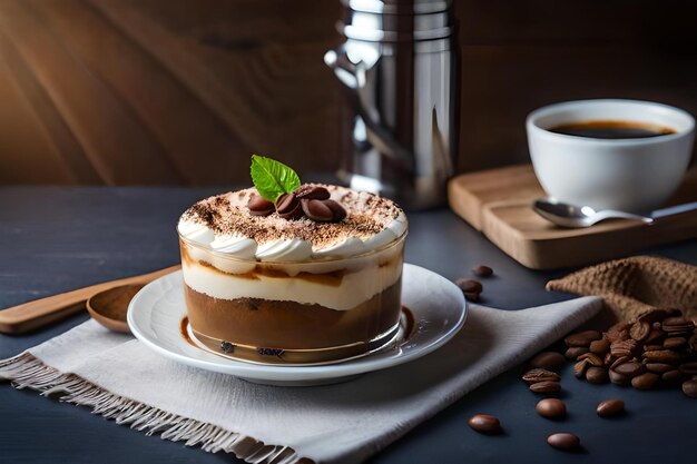 Фото Чашка кофе с шоколадным напитком на столе