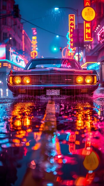 사진 사용자 정의 lowrider neonlit 배경