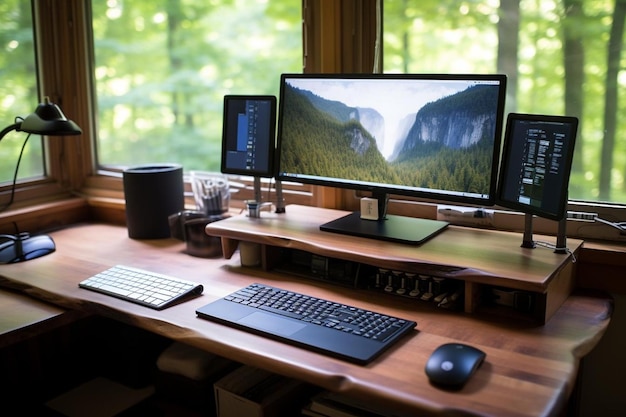 Foto a_desk_with_dual_monitors_and_a_wireless_keyb_50_block_0_1jpg