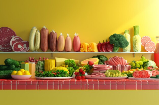 Фото a display of meats and cheeses in a deli case