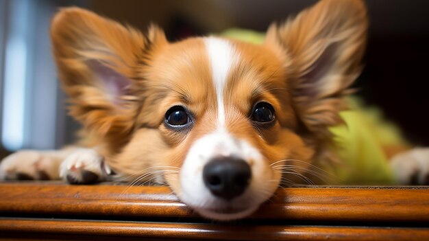 _a_dog_peaceously_lying_on_a_plain_minimalist_mat_perf