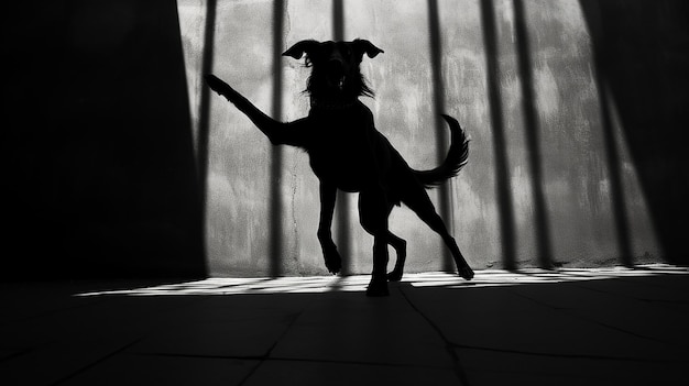 a_dog_playfully_chasing_its_own_shadow_on_a_clean_mi