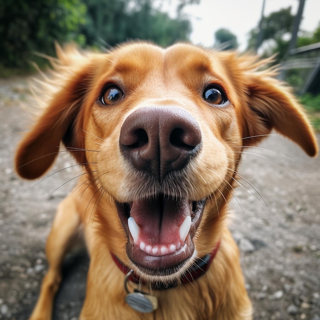 Foto un_cane_sorridente_alla_telecamera