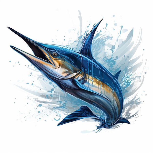 Фото Рисунок голубого дельфина со словом дельфин на нем