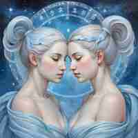 Фото Рисунок близнецов женщины зодиакального знака близнецы
