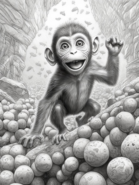 写真 岩の山の上に立っている猿の絵 - ガジェット通信 getnews