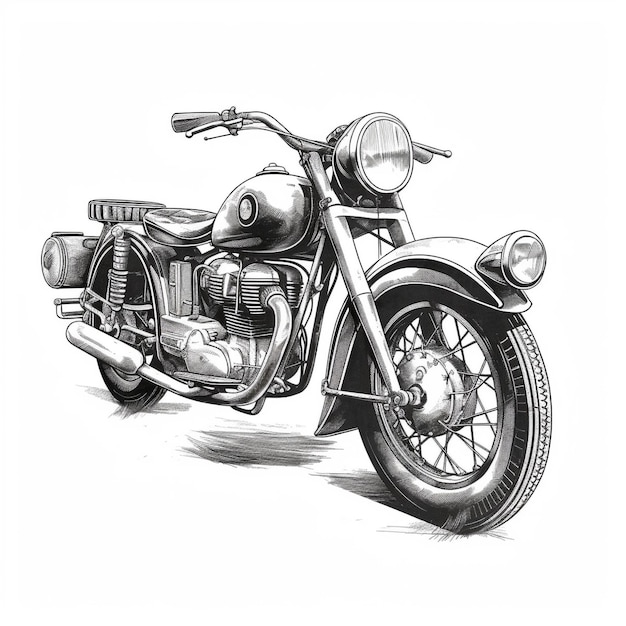 写真 a drawing of a motorcycle with the word 