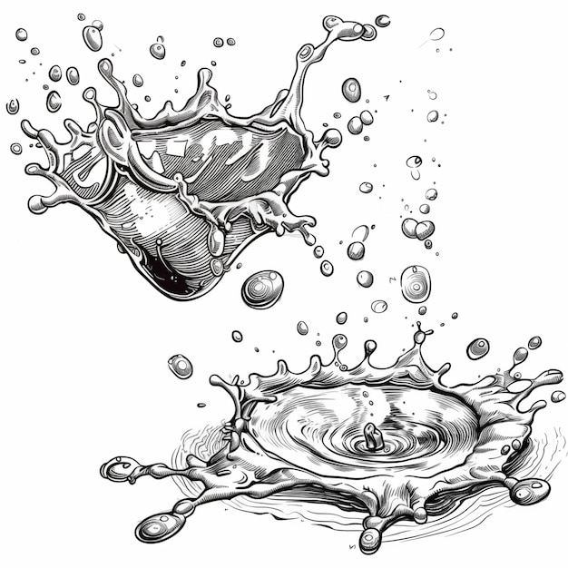 Фото Рисунок брызги воды и брызги жидкости