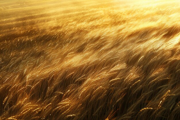 写真 夢のような太陽に照らされた金色の小麦の畑