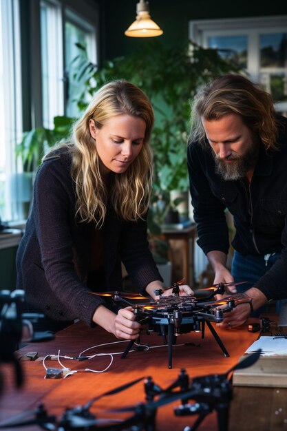 Foto _a_drone_vliegen_over_natuur_en_maken_mooie uhd behang