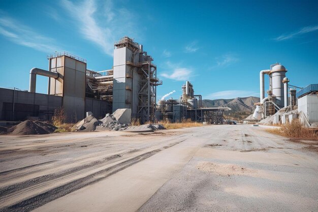 Фото a factory with a large industrial plant in the background