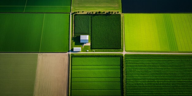 写真 畑の真ん中にある農場