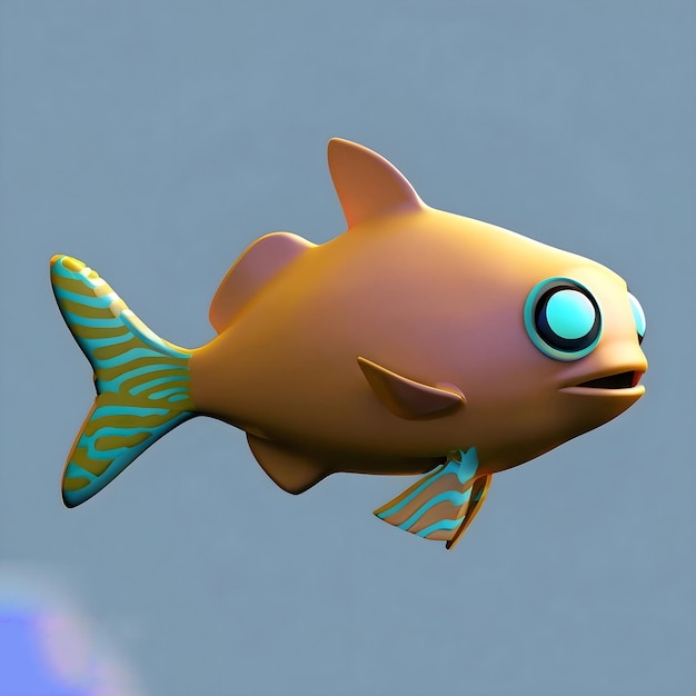 Фото Рыба в форме рыбы с голубыми глазами и зелеными полосами.
