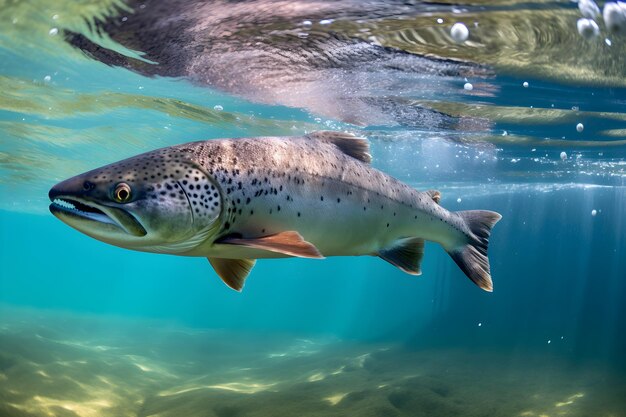 写真 水の中を泳ぐ魚