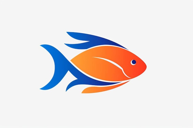 사진 파란 꼬리와 물고기의 상징이 있는 물고기.