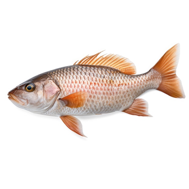 Фото Рыбка с оранжевыми и белыми перьями и оранжевым дном.
