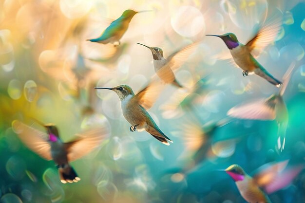 写真 空を飛ぶ鳥の群れ