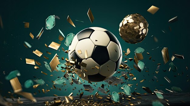 Фото Футбольный мяч взрывается в воздухе