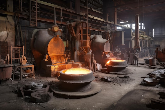 写真 さまざまな金属製品をさまざまな生産段階で扱う鋳造工場