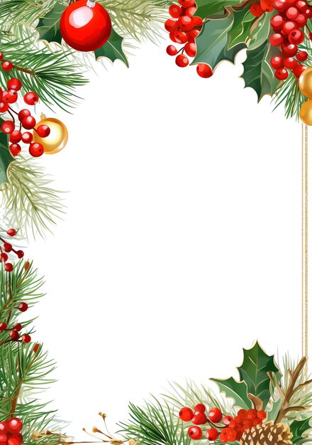 Фото Рамка с рождественскими украшениями