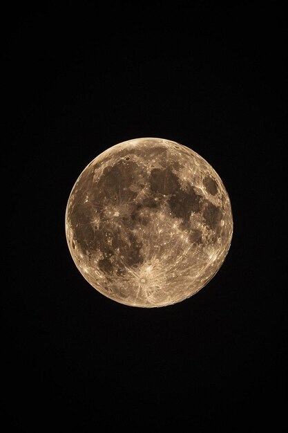 写真 暗い夜の空の満月