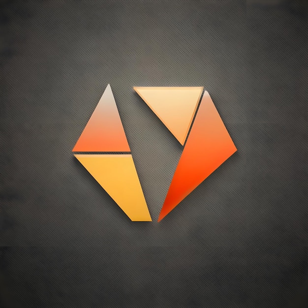 사진 검은색 배경에 오렌지색 삼각형이 있는 기하학적 디자인
