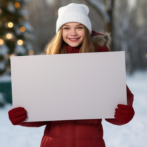 Фото Девушка с знаком в снегу