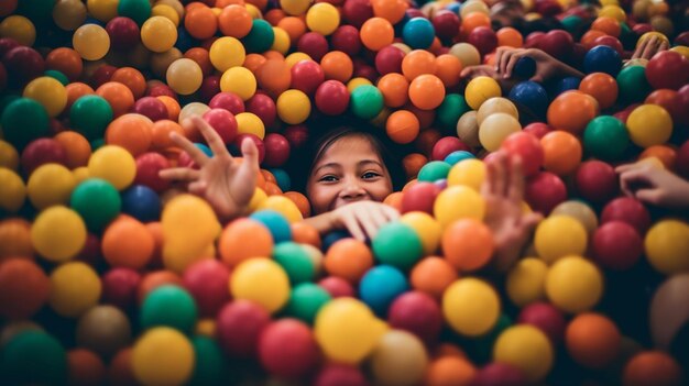 写真 ボールピットの女の子