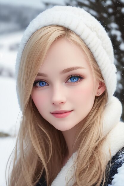 사진 파란 눈의 소녀