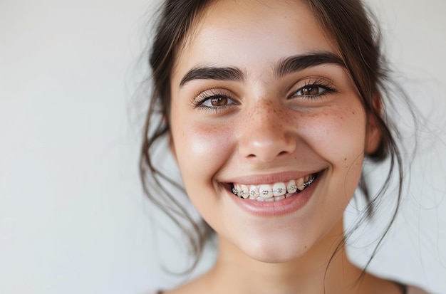 写真 歯ブラケットをかぶった女の子