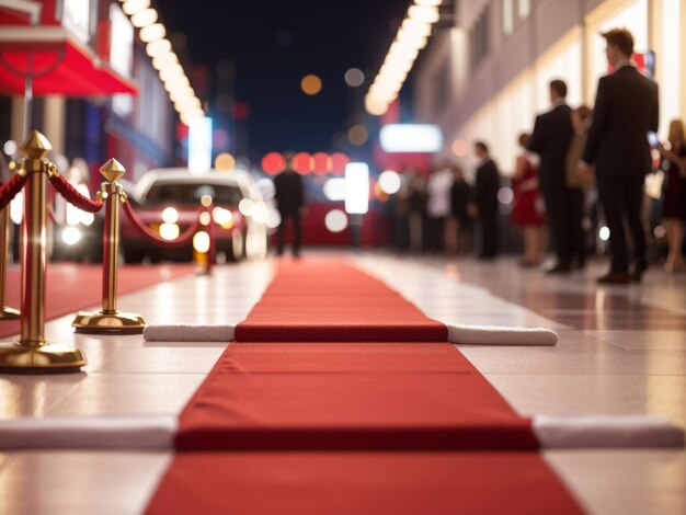 Фото Гламурная красная ковровая дорожка перед гламурной современной площадкой