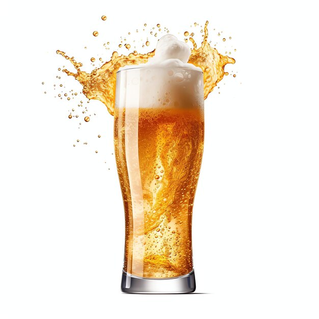 사진 거품 뚜껑이 달린 차가운 신선한 맥주 한 잔 맛있는 미국 맥주와 함께 거품이 튀는 맥주 데이