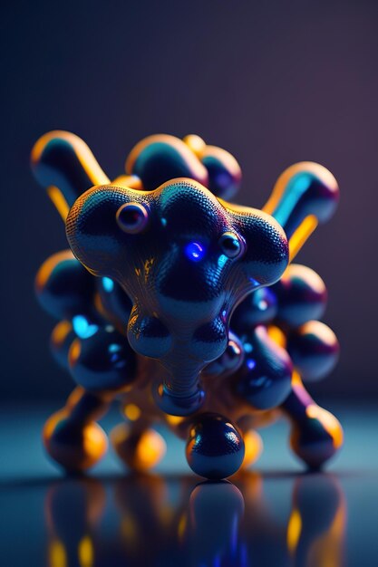 Фото Стеклянная скульптура лягушки, сделанная стеклянным художником локтевым пальцем