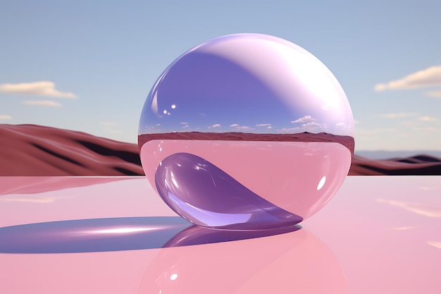 写真 ガラスの球体 紫色のガラス