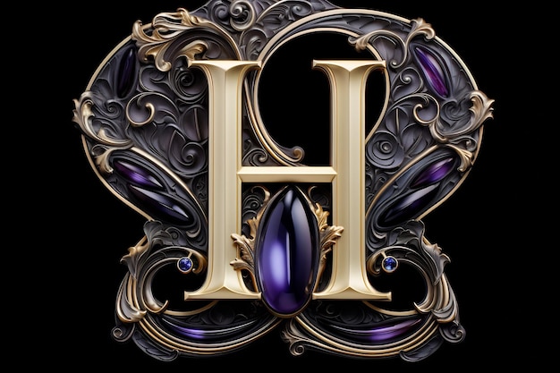 写真 a gold letter l is framed in gold and has a purple oval
