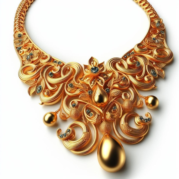 Фото Золотое ожерелье с золотым дизайном и золотым цветом
