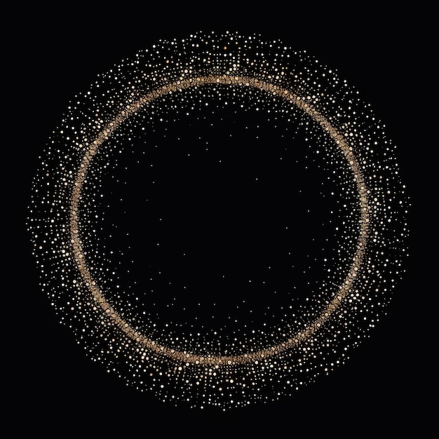 Фото Золотой круг с белыми точками в стиле космической абстракции