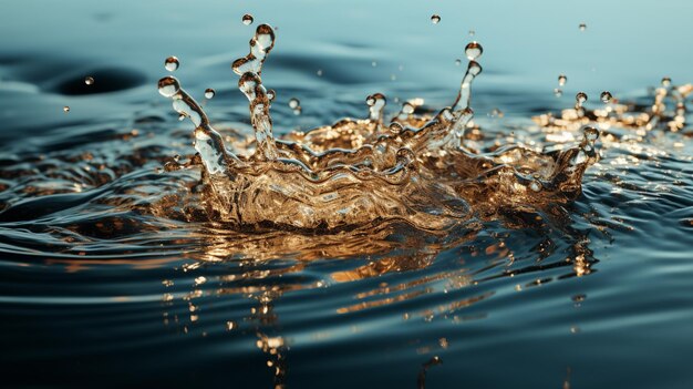 _a_golden_faucet_with_water_drops_photor HD 8K wallpaper Stock Fotografisch beeld