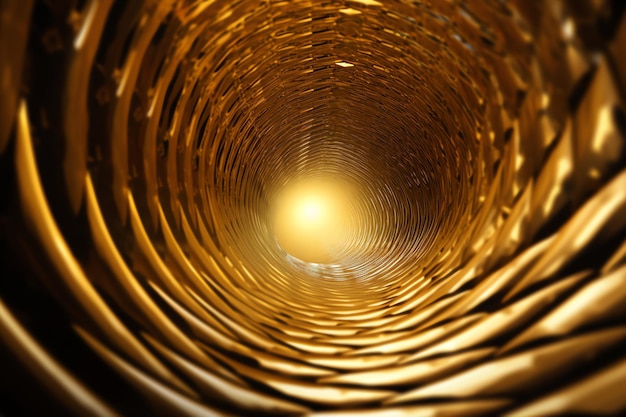 사진 상단에 빛이 있는 황금 터널