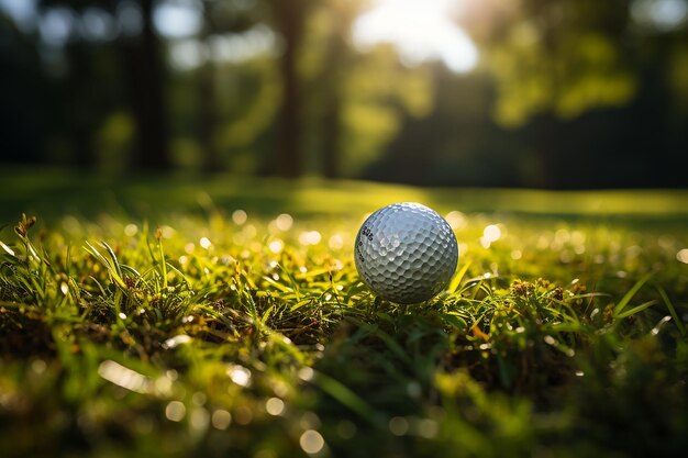 写真 a_golf_ball_positioned_on_a_tee_ready_to_initiate_a