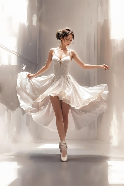 優雅な見事な女の子のダンスバレエ